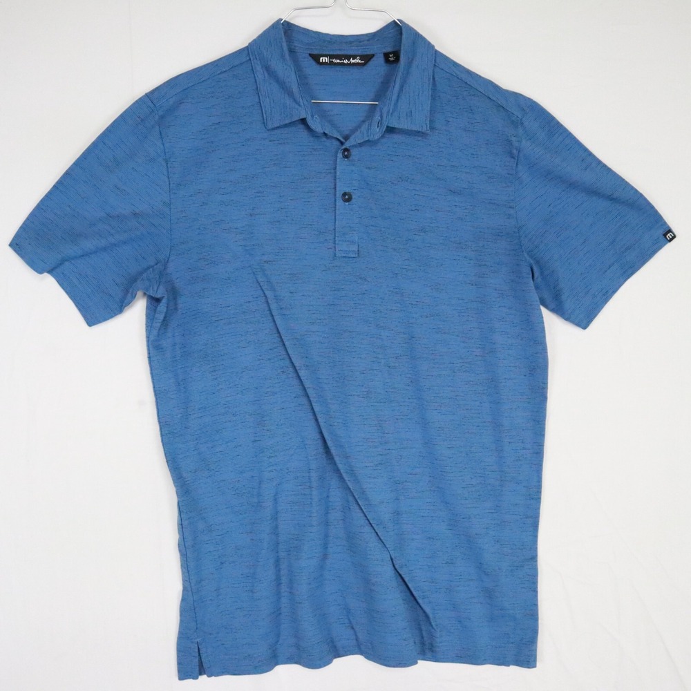 Travis Mathew Polo Shirt Mens Medium Golf Resort Casual Blue Short Sleeve
